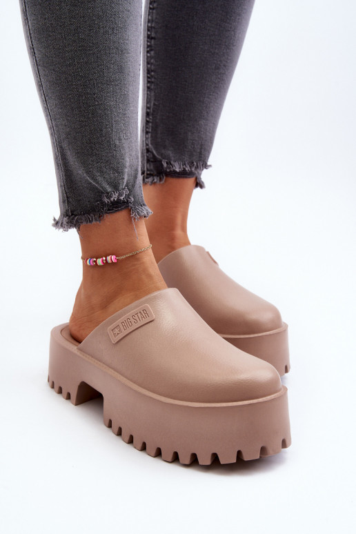 Pantofole con suola massiccia alla moda Big Star NN274016 beige