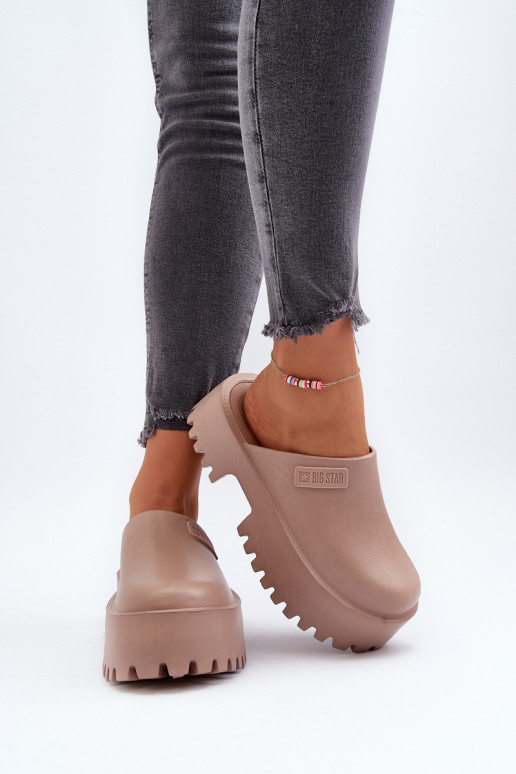 Pantofole con suola massiccia alla moda Big Star NN274016 beige