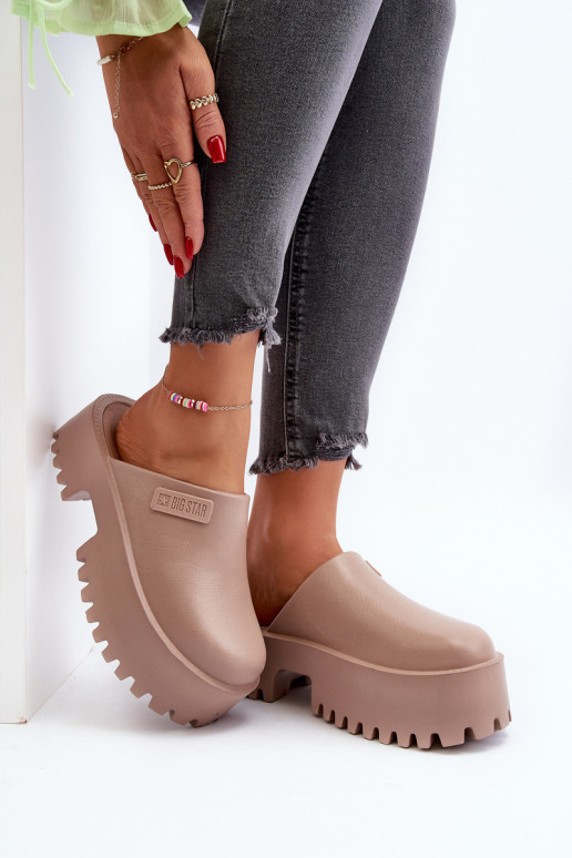 Pantofole con suola massiccia alla moda Big Star NN274016 beige