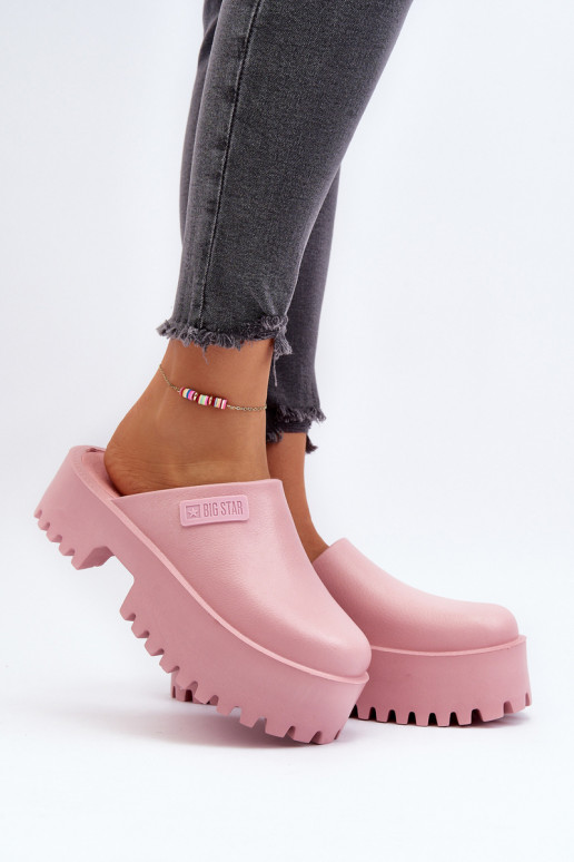 Pantofole con suola massiccia alla moda Big Star NN274020 colore rosa