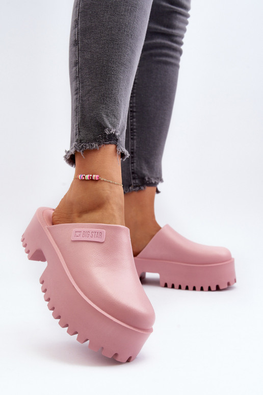 Pantofole con suola massiccia alla moda Big Star NN274020 colore rosa