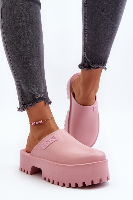 Pantofole con suola massiccia alla moda Big Star NN274020 colore rosa
