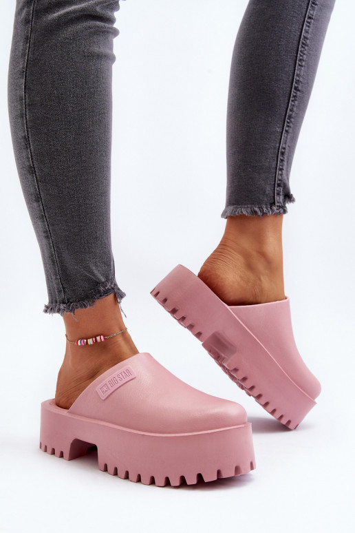 Pantofole con suola massiccia alla moda Big Star NN274020 colore rosa