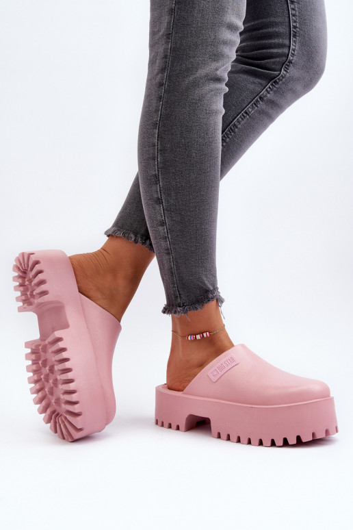 Pantofole con suola massiccia alla moda Big Star NN274020 colore rosa
