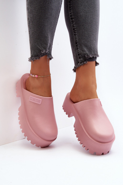 Pantofole con suola massiccia alla moda Big Star NN274020 colore rosa