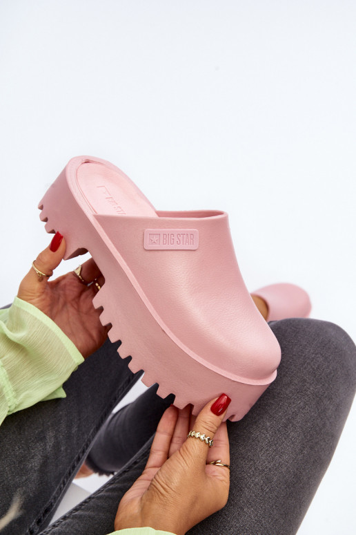 Pantofole con suola massiccia alla moda Big Star NN274020 colore rosa
