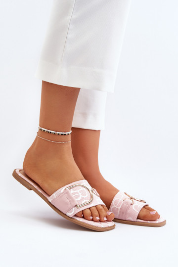 con lucentezza Pantofole da donna con ornamenti in rosa Taleci 2
