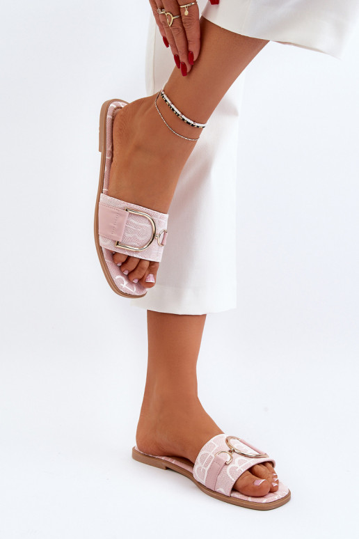 con lucentezza Pantofole da donna con ornamenti in rosa Taleci