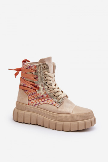 Scarpe per il tempo libero con plateau in colore beige Kernia