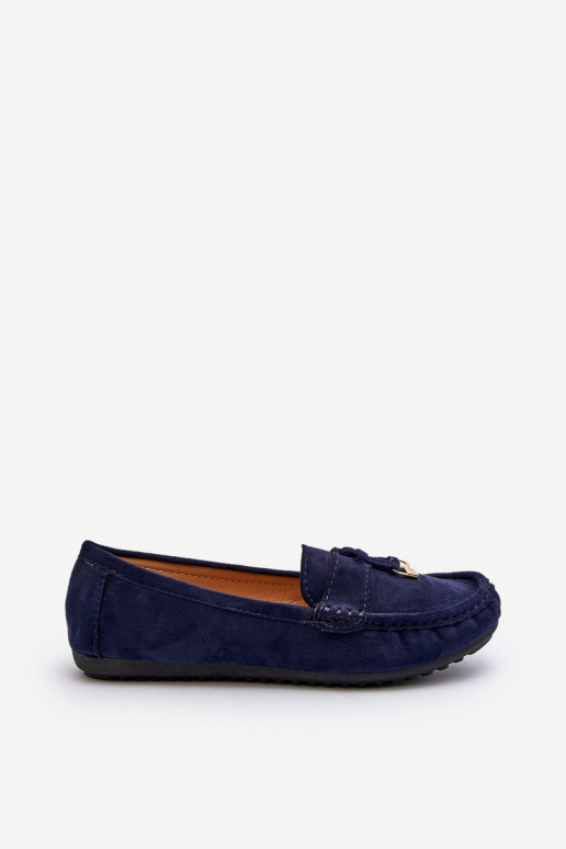 realizzato in pelle scamosciata Modello classico Mocassini colore blu scuro Ontala