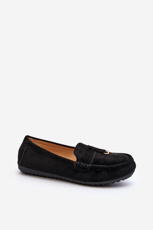 realizzato in pelle scamosciata Modello classico Mocassini colore nero Ontala