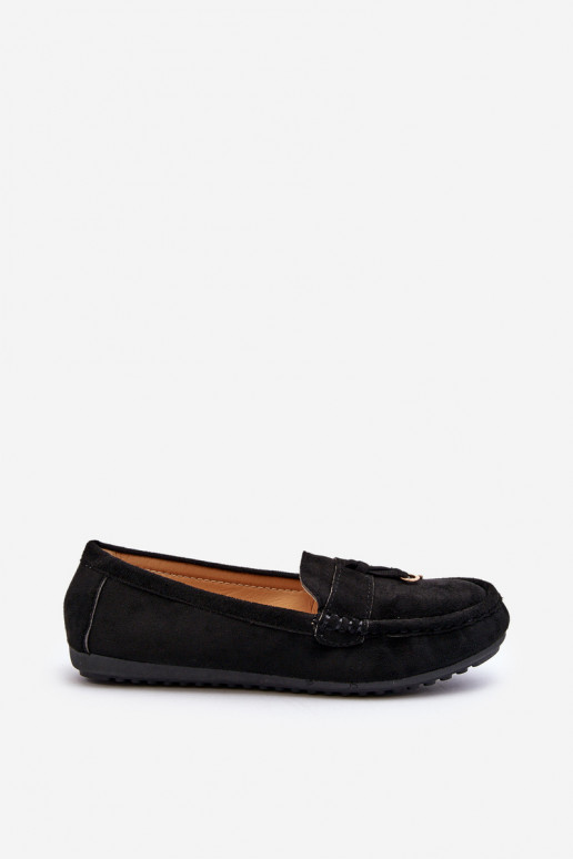 realizzato in pelle scamosciata Modello classico Mocassini colore nero Ontala