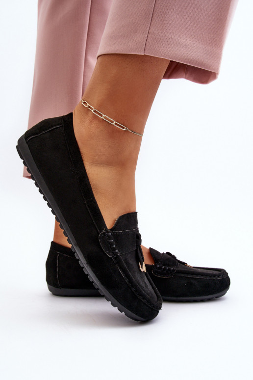 realizzato in pelle scamosciata Modello classico Mocassini colore nero Ontala