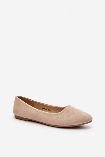 Ballerine in camoscio beige Kommia