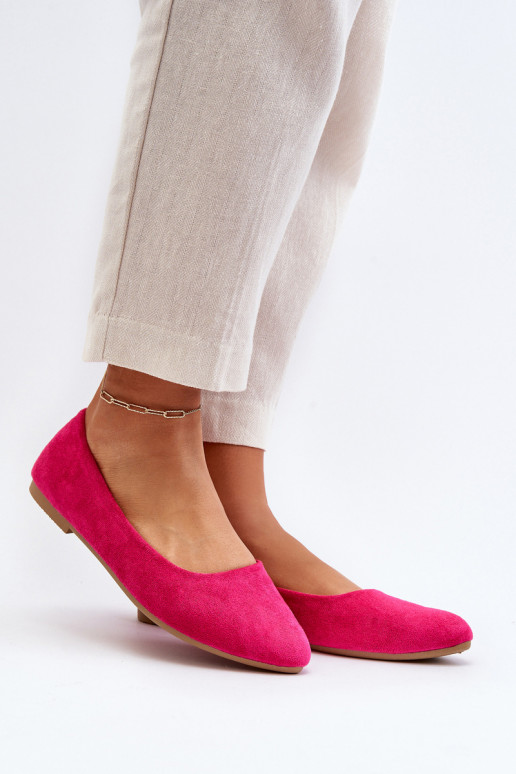 Ballerine in camoscio colore rosa Kommia
