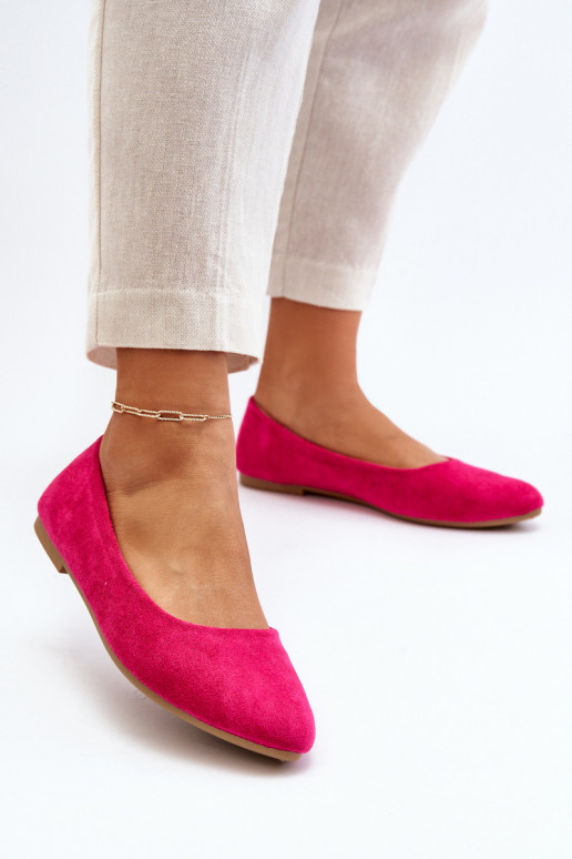 Ballerine in camoscio colore rosa Kommia
