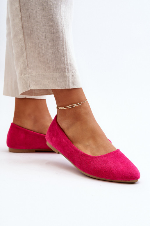Ballerine in camoscio colore rosa Kommia