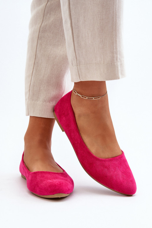 Ballerine in camoscio colore rosa Kommia