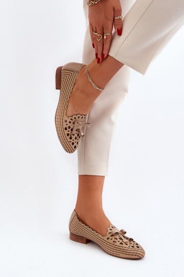 Ballerine traforate con nastri beige Instabile 2