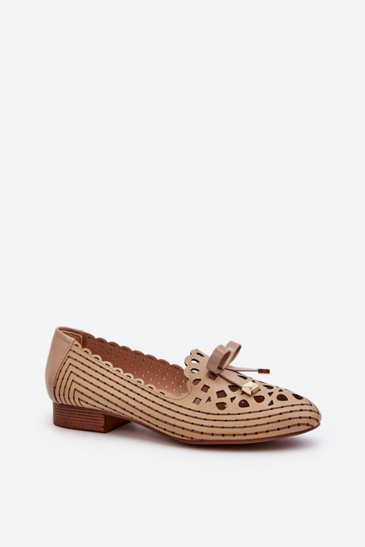 Ballerine traforate con nastri beige Instabile