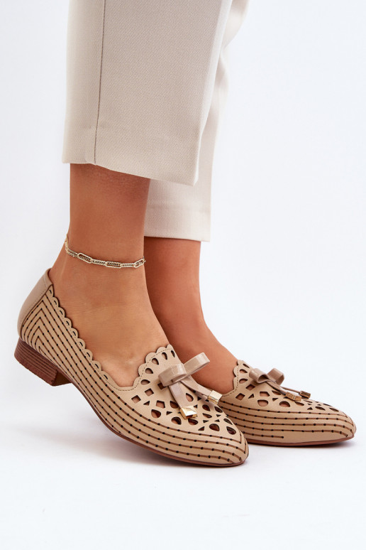 Ballerine traforate con nastri beige Instabile