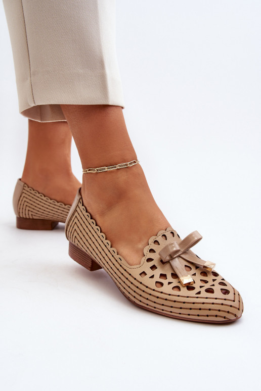 Ballerine traforate con nastri beige Instabile
