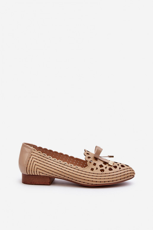Ballerine traforate con nastri beige Instabile