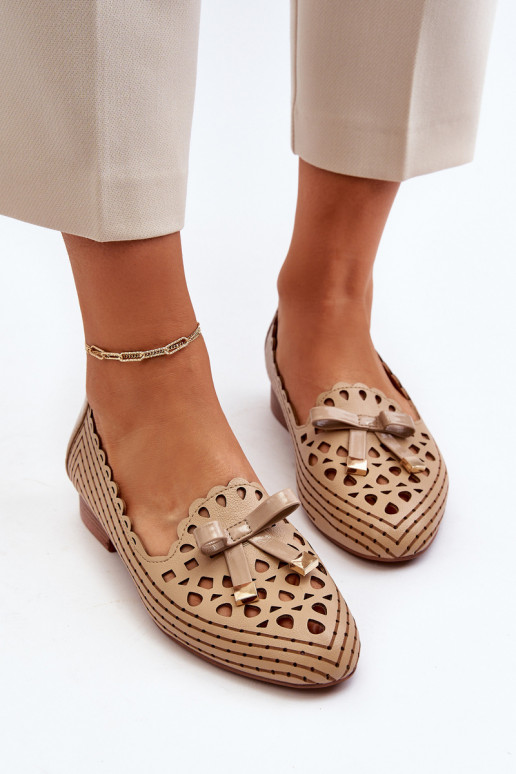 Ballerine traforate con nastri beige Instabile