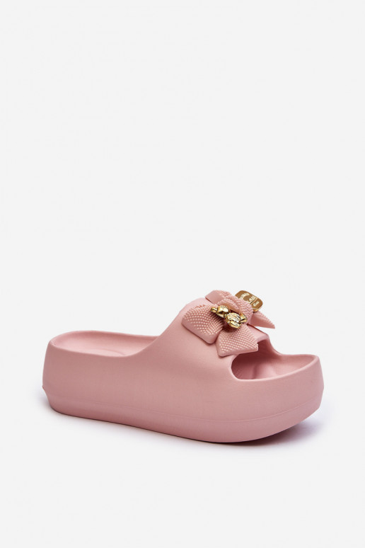 Ciabatte leggere Ciabatte da donna con nastri in rosa Salessa