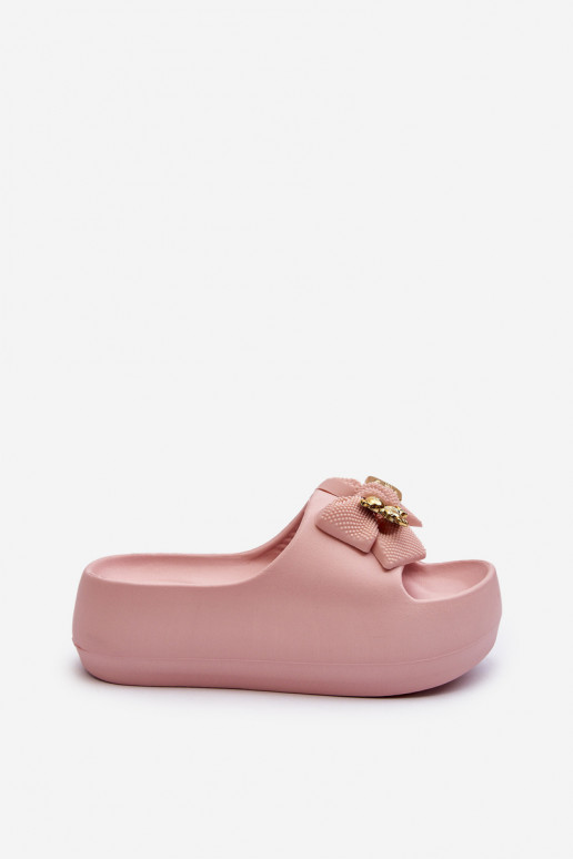 Ciabatte leggere Ciabatte da donna con nastri in rosa Salessa