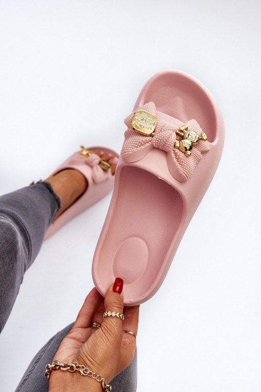 Ciabatte leggere Ciabatte da donna con nastri in rosa Salessa