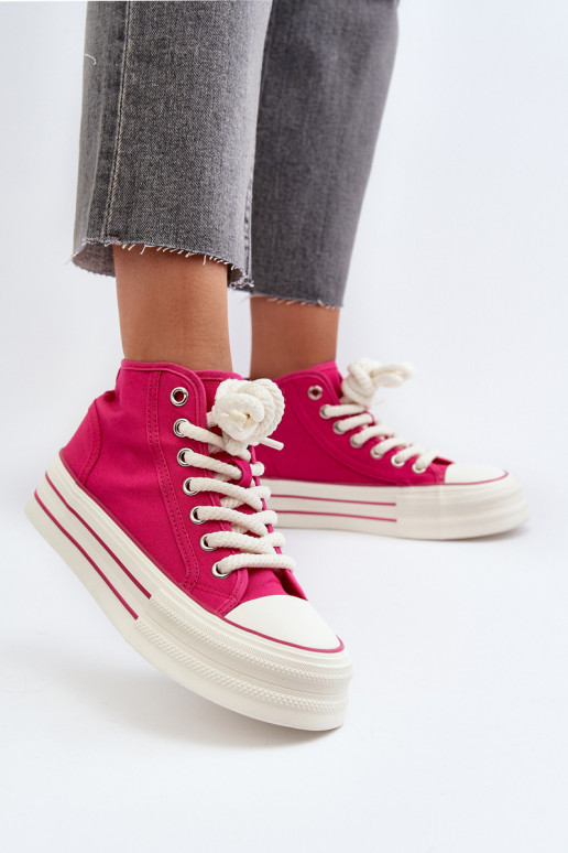 Scarpe casual con plateau nel colore rosa Aineri