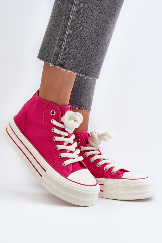 Scarpe casual con plateau nel colore rosa Aineri