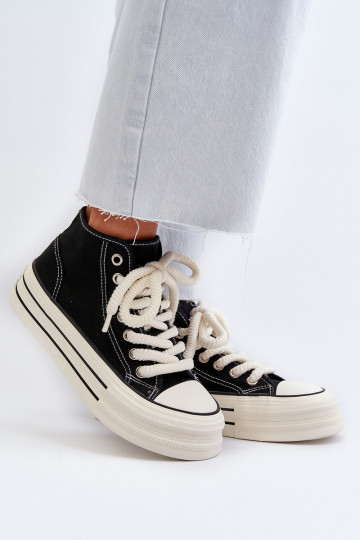 Scarpe casual con plateau in colore nero Aineri 2