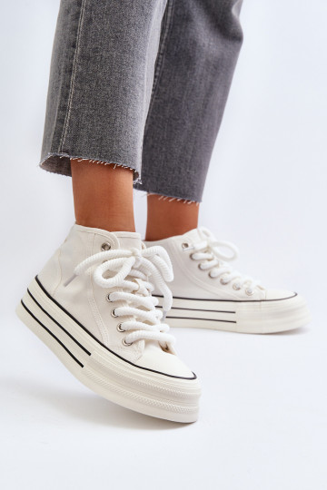 Scarpe casual con plateau in colore bianco Aineri