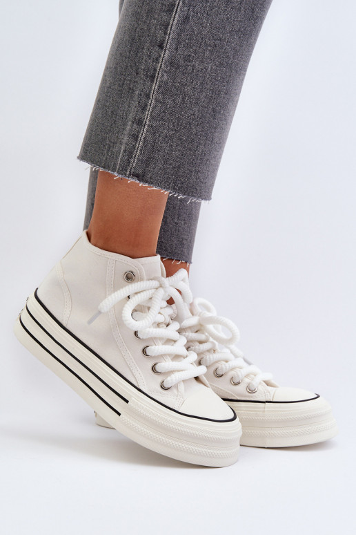 Scarpe casual con plateau in colore bianco Aineri