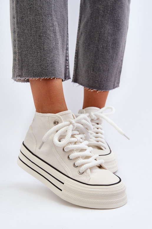 Scarpe casual con plateau in colore bianco Aineri