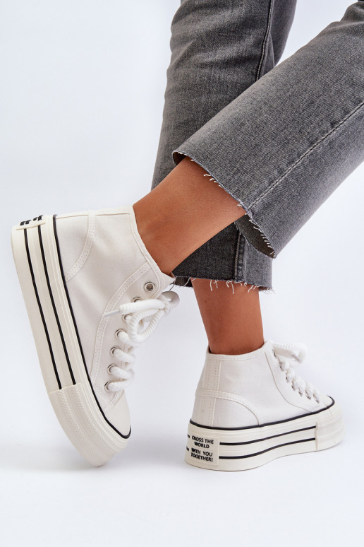 Scarpe casual con plateau in colore bianco Aineri