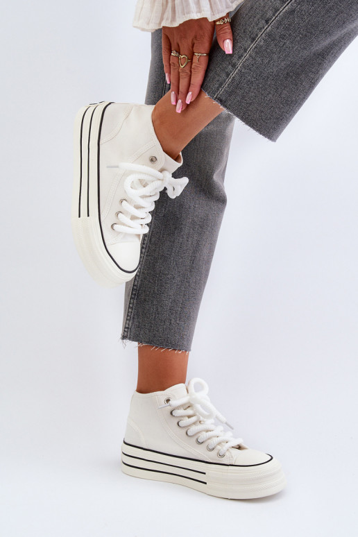 Scarpe casual con plateau in colore bianco Aineri