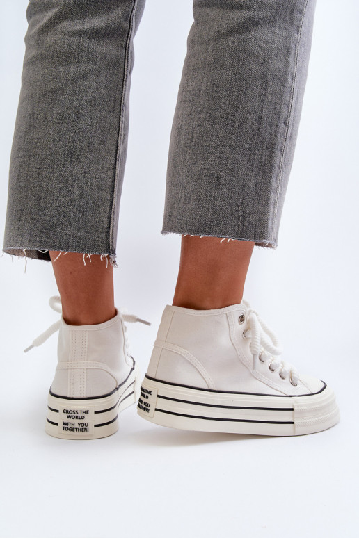 Scarpe casual con plateau in colore bianco Aineri