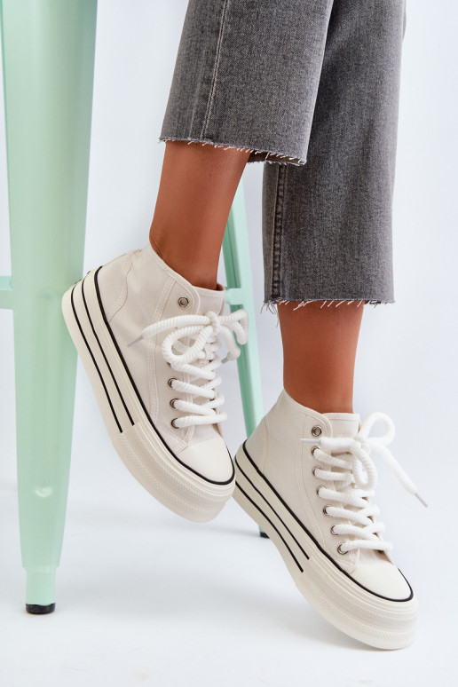 Scarpe casual con plateau in colore bianco Aineri