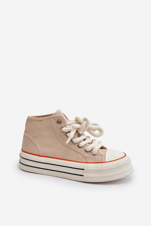 Scarpe casual con plateau beige Aineri