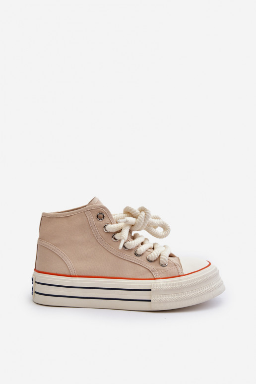Scarpe casual con plateau beige Aineri