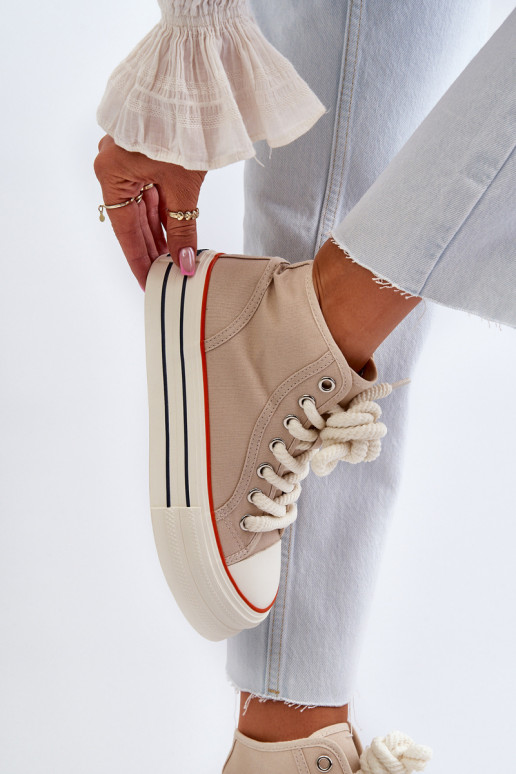 Scarpe casual con plateau beige Aineri