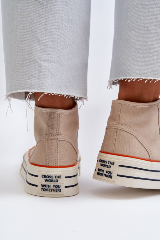 Scarpe casual con plateau beige Aineri