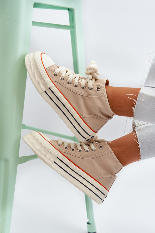 Scarpe casual con plateau beige Aineri