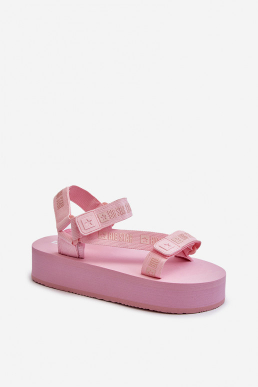 Sandali da donna con plateau Big Star NN274A529 colore rosa