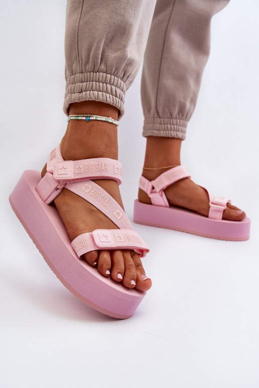 Sandali da donna con plateau Big Star NN274A529 colore rosa