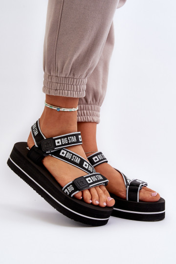 Sandali da donna con plateau Big Star NN274A525 colore nero