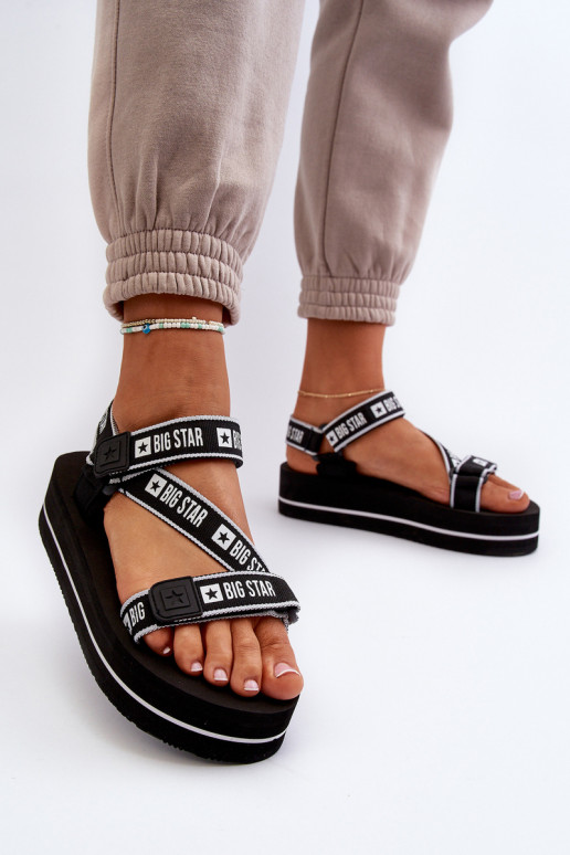Sandali da donna con plateau Big Star NN274A525 colore nero